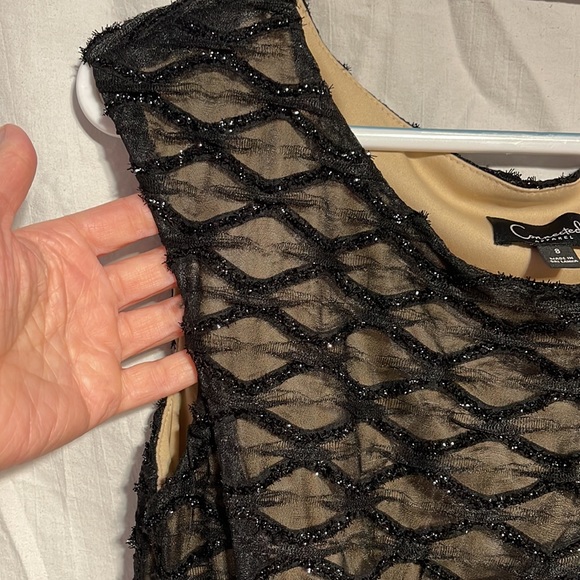 Connected Apparel Dress 8 Black Sparkle Drape Nwot Stretch Formal Mother Bride - Picture 10 of 10